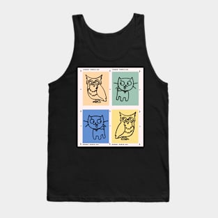 A cat and an owl Tank Top